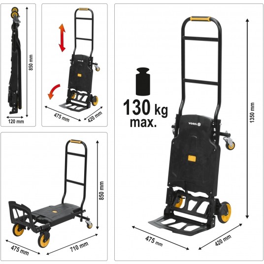 SKŁADANY WÓZEK MAGAZYNOWY 2W1 130KG -zdjęcie numer 8