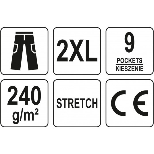 SPODNIE ROBOCZE STRETCH ONYX R. 2XL -zdjęcie numer 1