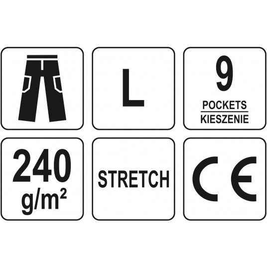 SPODNIE ROBOCZE STRETCH ONYX R. L -zdjęcie numer 1