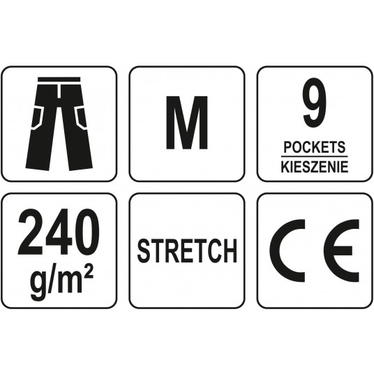 SPODNIE ROBOCZE STRETCH ONYX R. M -zdjęcie numer 1