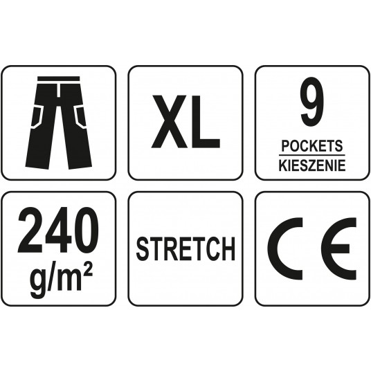 SPODNIE ROBOCZE STRETCH ONYX R. XL -zdjęcie numer 2