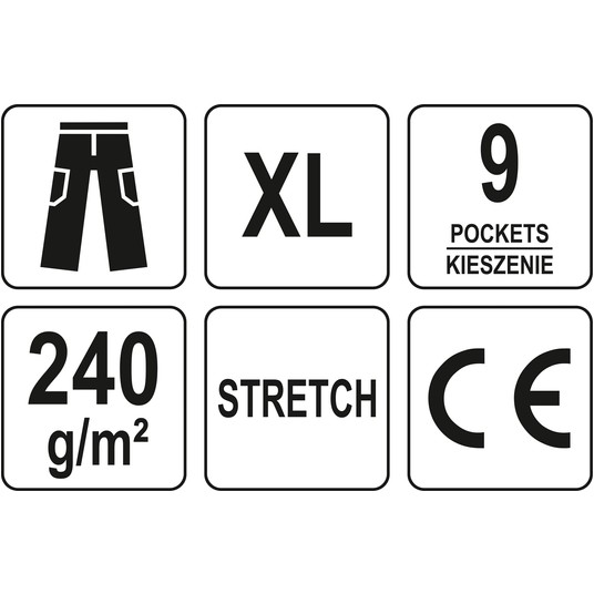 SPODNIE ROBOCZE STRETCH ONYX R. XL -zdjęcie numer 2