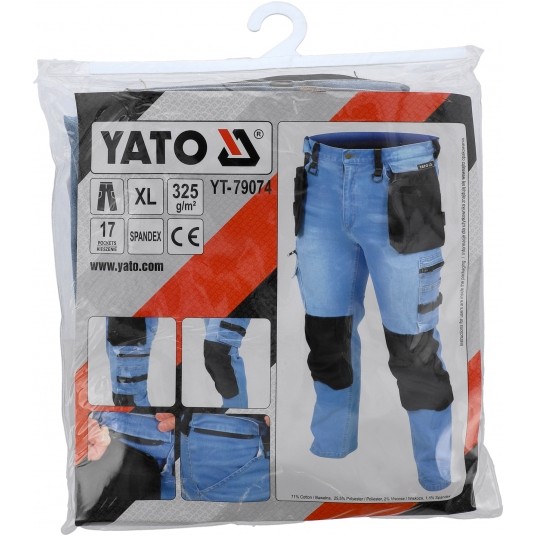 SPODNIE STRETCH JEANS L. BLUE R. XL -zdjęcie numer 1