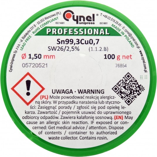 SPOIWO BEZOŁOWIOWE 1,5MM 100G -zdjęcie numer 2