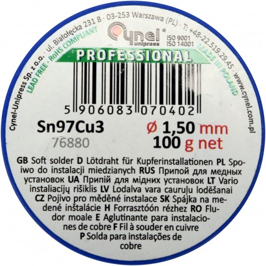 SPOIWO DO MIEDZI 1,5MM 100G -zdjęcie numer 2