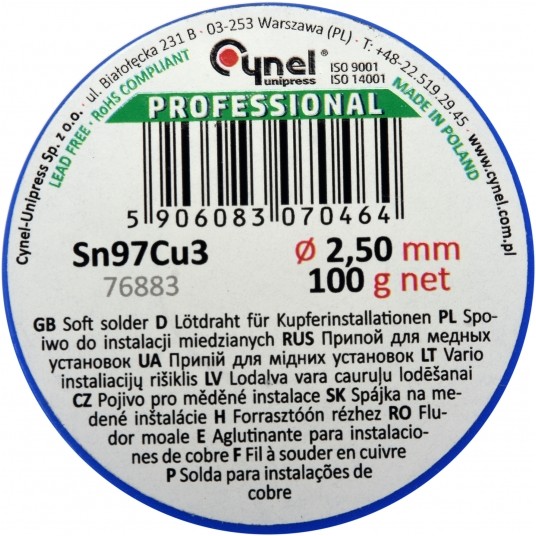 SPOIWO DO MIEDZI 2,5MM 100G -zdjęcie numer 2
