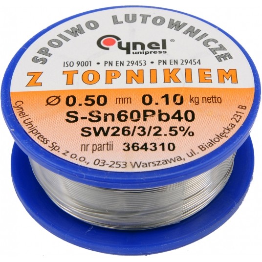 SPOIWO LUTOWNICZE Sn60Pb40 0,5/100 -zdjęcie numer 1