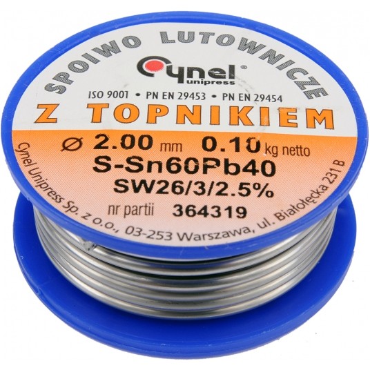 SPOIWO LUTOWNICZE Sn60Pb40 2,0/100 -zdjęcie numer 1
