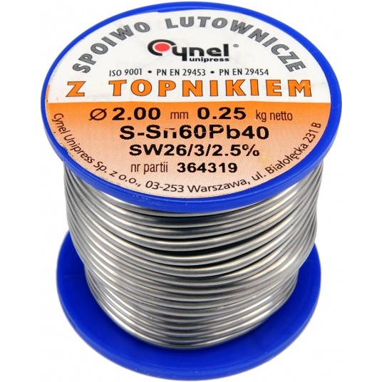 SPOIWO LUTOWNICZE Sn60Pb40 2,0/250 -zdjęcie numer 1