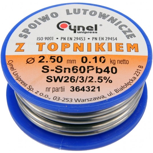 SPOIWO LUTOWNICZE Sn60Pb40 2,5/100 -zdjęcie numer 1