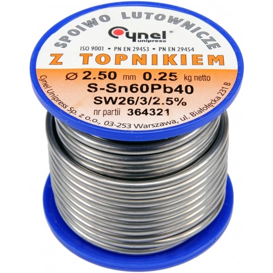 SPOIWO LUTOWNICZE Sn60Pb40 2,5/250 -zdjęcie numer 1