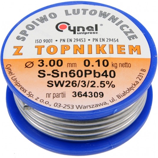 SPOIWO LUTOWNICZE Sn60Pb40 3,0/100 -zdjęcie numer 1