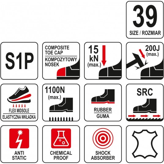 SPORT. PÓŁBUT ROBOCZY PARAD S1P ROZ. 39 -zdjęcie numer 2