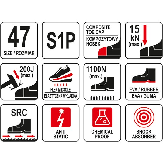 SPORT. PÓŁBUT ROBOCZY POMPA S1P ROZ. 47 -zdjęcie numer 1