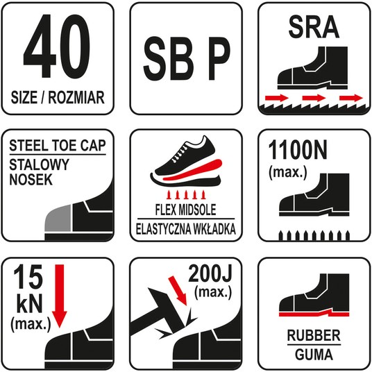 SPORT. PÓŁBUTY ROBOCZE PUBS SBP ROZ. 40 -zdjęcie numer 2