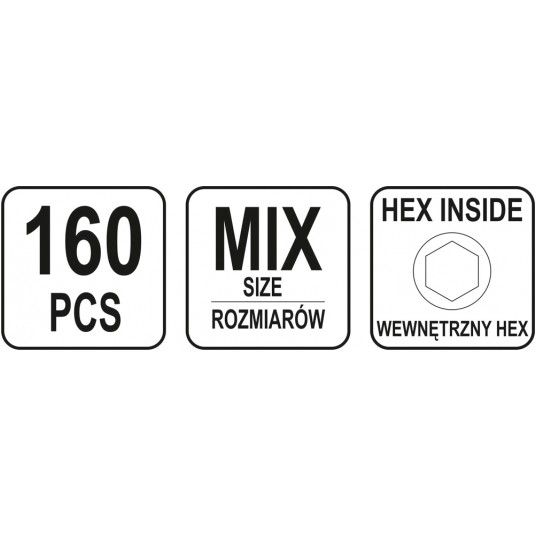 ŚRUBY IMBUSOWE BEZ ŁBA MIX 160 SZT -zdjęcie numer 4