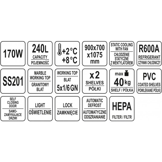 STÓŁ CHŁODNICZY 240L 2 DRZWI Z NADSTAWKĄ -zdjęcie numer 9