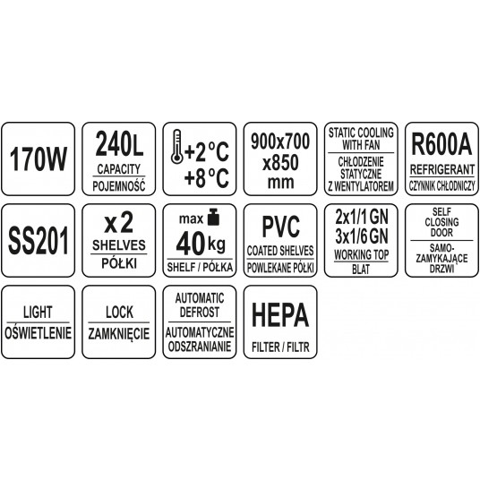 STÓŁ CHŁODNICZY 240L 2 DRZWIOWY -zdjęcie numer 7