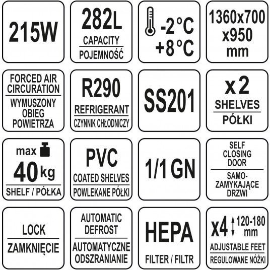 STÓŁ CHŁODNICZY 282L 2-DRZWIOWY -zdjęcie numer 7