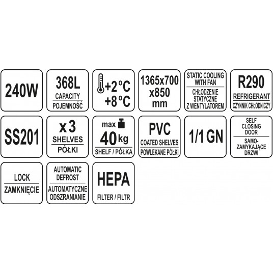 STÓŁ CHŁODNICZY 368L 3 DRZWI -zdjęcie numer 6