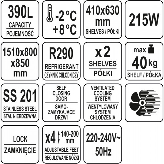 STÓŁ CHŁODNICZY PIEKARNICZY 390L 2 DRZWI -zdjęcie numer 10