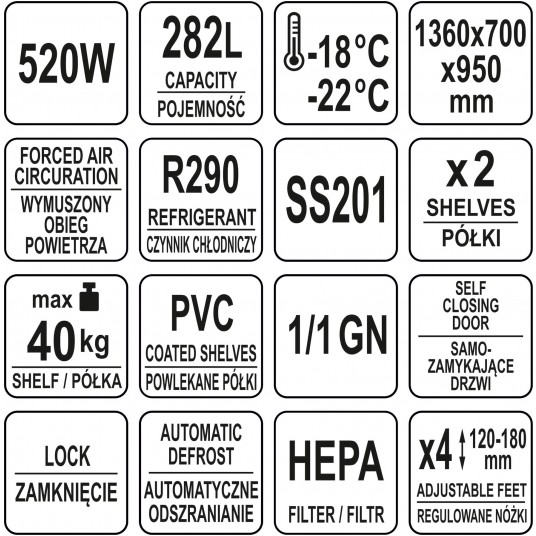 STÓŁ MROŹNICZY 282L 2-DRZWIOWY -zdjęcie numer 7