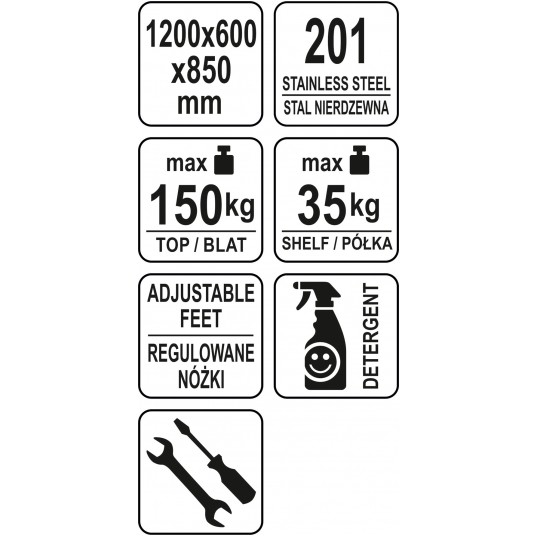 STÓŁ PRZYŚ. SKŁ. Z PÓŁ. 120×60×H85+10cm -zdjęcie numer 1