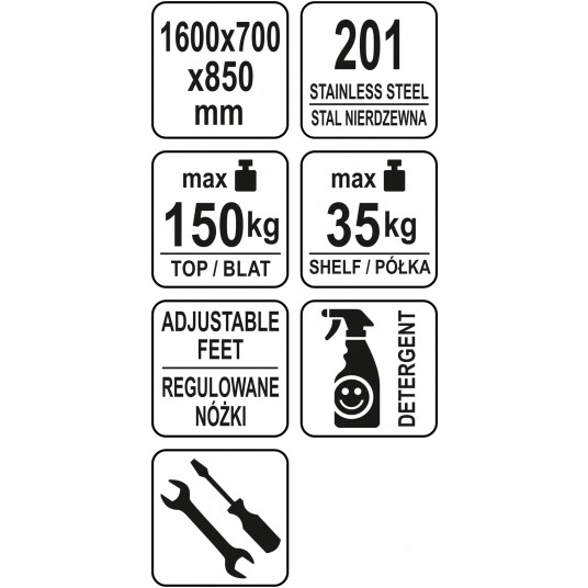 STÓŁ PRZYŚ. SKŁ. Z PÓŁ. 160×70×H85+10cm -zdjęcie numer 4