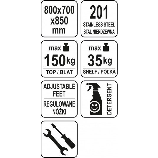 STÓŁ PRZYŚ. SKŁ. Z PÓŁ. 80×70×H85+10cm -zdjęcie numer 4