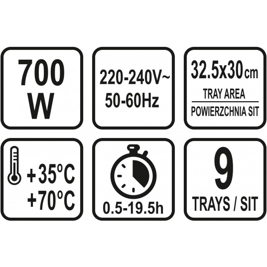 SUSZARKA SPOŻYWCZA 9 SIT, 600-700W -zdjęcie numer 10