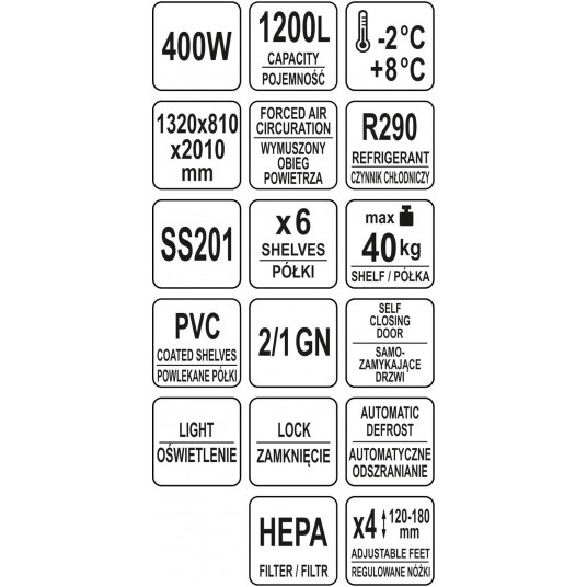 SZAFA CHŁODNICZA 1200L 1340x810x2010 -zdjęcie numer 7