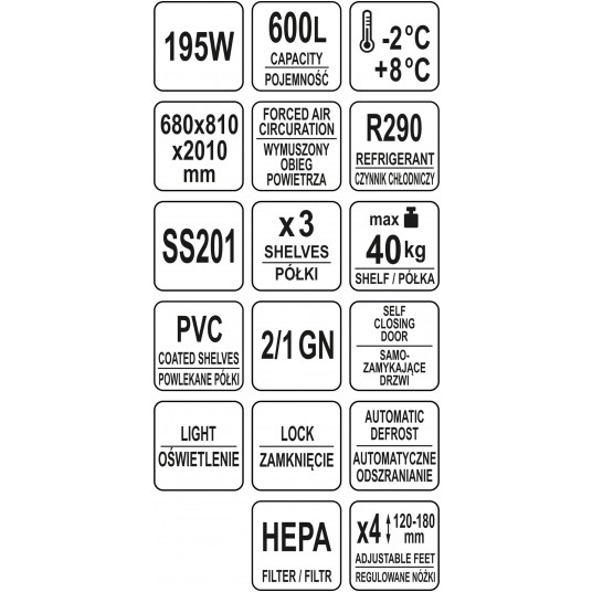 SZAFA CHŁODNICZA 600L 680x810x2010 -zdjęcie numer 5