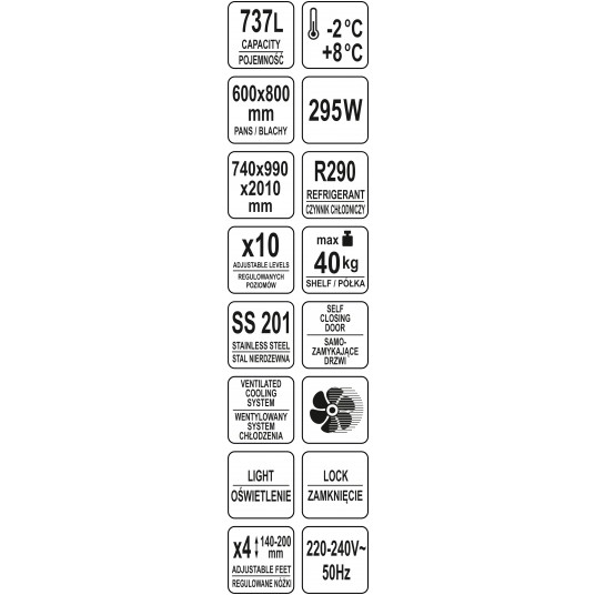 SZAFA CHŁODNICZA PIEKARNICZA 737L -zdjęcie numer 10