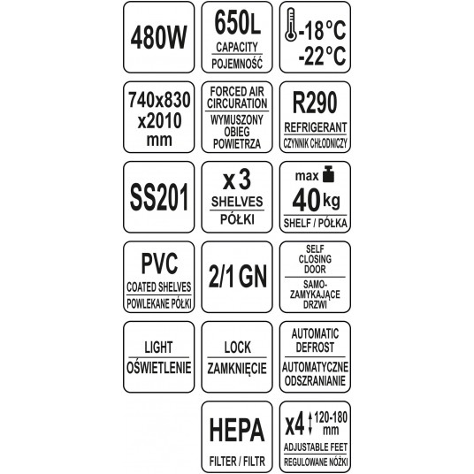 SZAFA MROŹNICZA 650L 740x830x2010 -zdjęcie numer 6