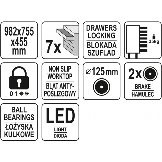 SZAFKA SERWISOWA 7 SZUFLAD LED LOGO -zdjęcie numer 10