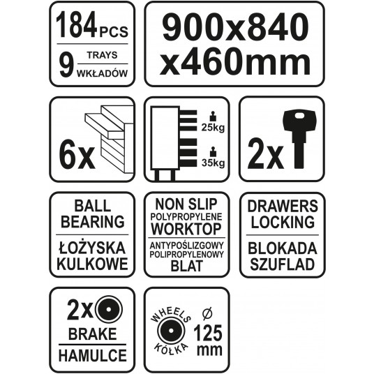 SZAFKA SERWISOWA Z NARZĘDZIAMI 184 CZ. -zdjęcie numer 15