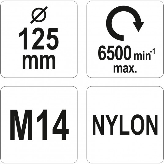 SZCZOTKA TARCZOWA 125MM M14 NYLON RED -zdjęcie numer 4