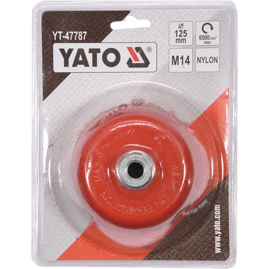 SZCZOTKA TARCZOWA 125MM M14 NYLON RED -zdjęcie numer 3