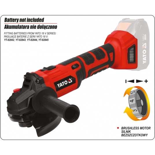SZLIFIERKA KĄT. BEZSZCZ. (KORPUS) 18V -zdjęcie numer 4