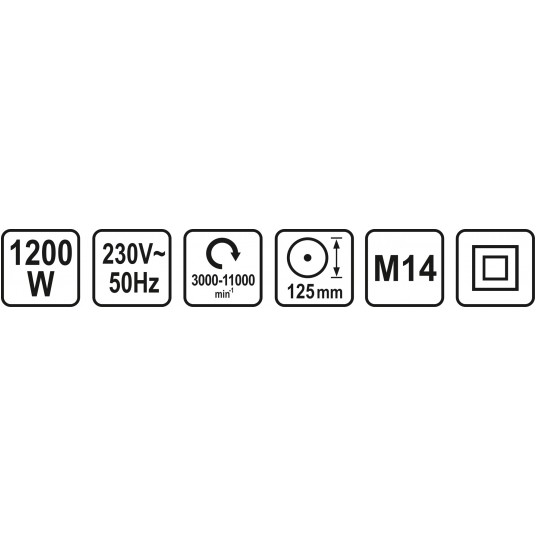 SZLIFIERKA KĄTOWA 1200W Z REG. PRĘDKOŚCI -zdjęcie numer 4