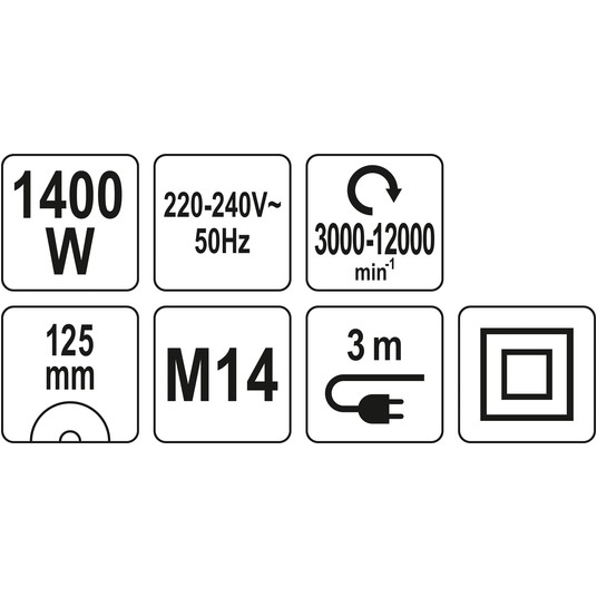 SZLIFIERKA KĄTOWA 1400W 125MM TYLNY UCHW -zdjęcie numer 4