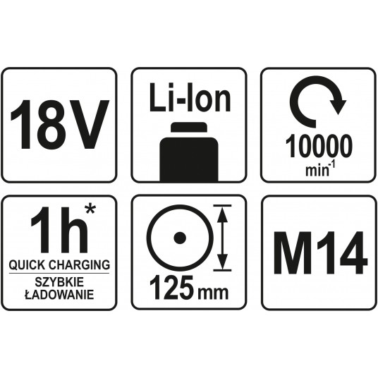SZLIFIERKA KĄTOWA 18V - BODY -zdjęcie numer 4