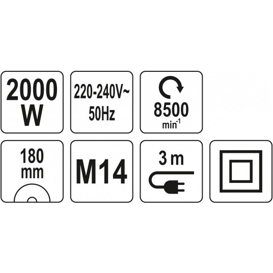 SZLIFIERKA KĄTOWA 2000W 180MM REG.UCHWYT -zdjęcie numer 4