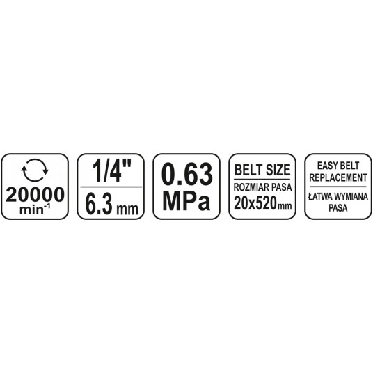 SZLIFIERKA TAŚMOWA PNEUMATYCZNA 20X520MM -zdjęcie numer 5
