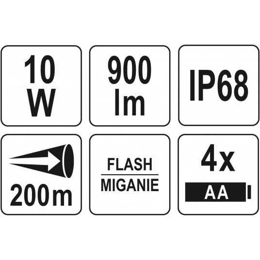 SZPERACZ PISTOLETOWY 10W 900LM IP68 4XAA -zdjęcie numer 4