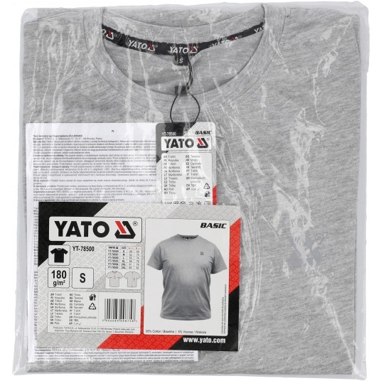 T-SHIRT BASIC SZARY MELANŻ R. S -zdjęcie numer 4