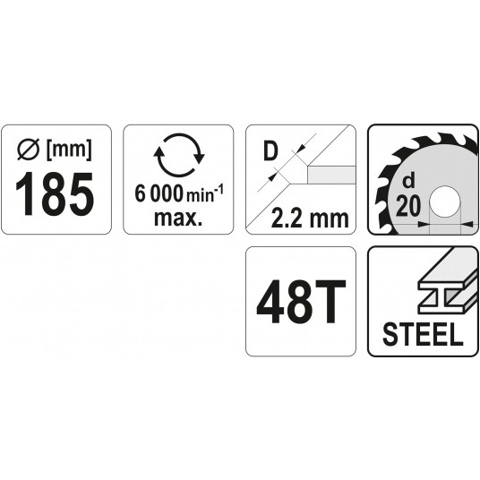 TARCZA DO CIĘCIA METALU 185/48T 20MM -zdjęcie numer 3