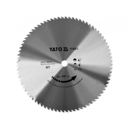 TARCZA DO DREWNA BEZ WIDII 500X80TX32MM -zdjęcie numer 1