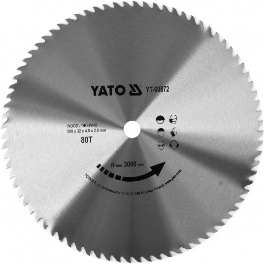 TARCZA DO DREWNA BEZ WIDII 500X80TX32MM -zdjęcie numer 1