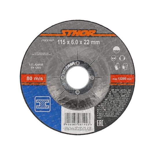 TARCZA DO SZLIFOWANIA METALU 115X6,0X22 -zdjęcie numer 1